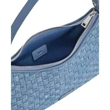 JW PEI Women's Lily Shoulder Bag - Blue Denim Weave