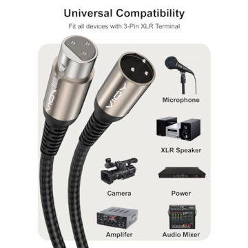 VIOY XLR Microphone Cable 15 FT for Clear Sound Excellence