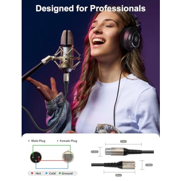 VIOY XLR Microphone Cable 15 FT for Clear Sound Excellence