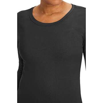 Healing Hands Women's Underscrub Soft Knit Melissa Longsleeve Scrub Tee with Breathable & Easy Care Fabric 5047, S, Black