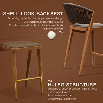 Stylish PURPLE LEAF Aluminum Bar Stool Set of 4