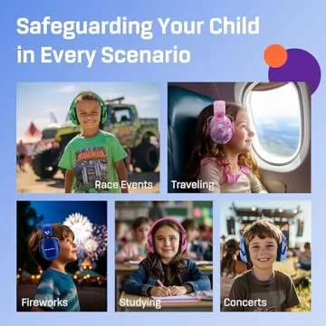 VANDERFIELDS Noise Cancelling Headphones for Kids, Age 3-16, Certified 27dB Noise Reduction, Sound Cancelling Safety Ear Muffs, Adjustable Size, Kids Ear Protection Events, Concerts, Fireworks, Autism