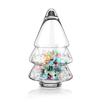 Sliner 30oz Christmas Tree Candy Jar for Holiday Decor