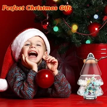 Sliner 30oz Christmas Tree Candy Jar for Holiday Decor