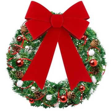 Durable MCEAST 4 Pack Red Christmas Wreath Bows
