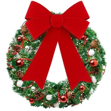 Durable MCEAST 4 Pack Red Christmas Wreath Bows
