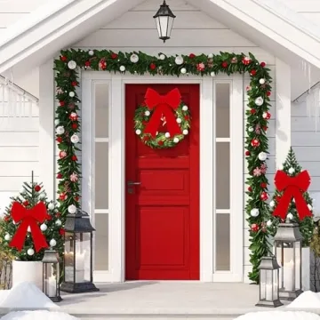 Durable MCEAST 4 Pack Red Christmas Wreath Bows