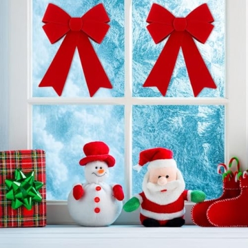 Durable MCEAST 4 Pack Red Christmas Wreath Bows