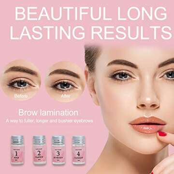 2025 4in1 Lash Lift and Brow Lamination Kit with Long-Lasting Black Color For 6-8 Weeks, Eyelash & Eyebrow Perm Diy Professional Kit,Easy to Use at Home & Salon