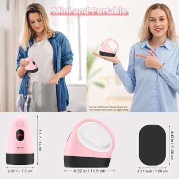 ARJudy Mini Heat Press Machine, Mini Heat Transfer Iron, 3 Settings Levels & Visible Temp, Portable Press Easy for Crafts, T-Shirt, Hats, Shoes, Bags, Cap and Small Vinyl Projects (Pink)