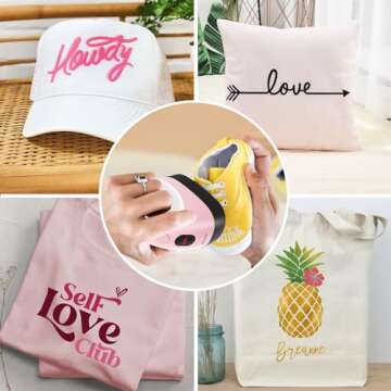 ARJudy Mini Heat Press Machine, Mini Heat Transfer Iron, 3 Settings Levels & Visible Temp, Portable Press Easy for Crafts, T-Shirt, Hats, Shoes, Bags, Cap and Small Vinyl Projects (Pink)