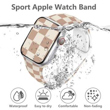 Luxury Brown Checkered Watch Band Compatible with Apple Watch Band 38mm 40mm 41mm 42mm 44mm 45mm 46m...
