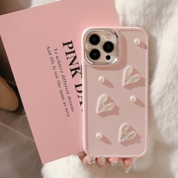 Stylish 3D Love Heart iPhone 12 Case for Girls