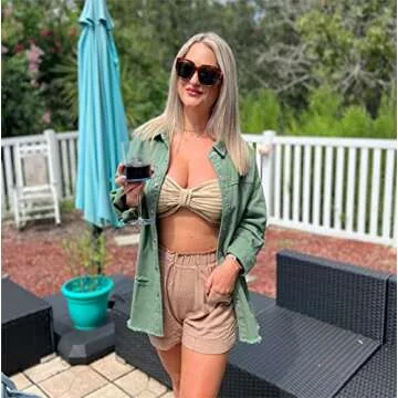 LookbookStore Fall Coats Women Shacket Shackets Fall Women Western Jackets for Women Oversized Jean Jacket for Women Womens Western Clothing Green Jacket Women Size M Size 8 Size 10