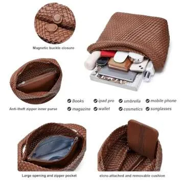 Stylish Vegan Leather Woven Tote Bag for Women