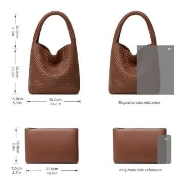 Stylish Vegan Leather Woven Tote Bag for Women