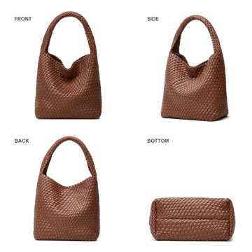 Stylish Vegan Leather Woven Tote Bag for Women