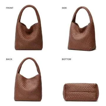 Stylish Vegan Leather Woven Tote Bag for Women