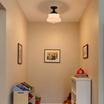 TEENYO Black Semi Flush Mount Ceiling Light for Home Decor