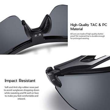 BEACOOL Polarized Sports Sunglasses for All Outdoor Activities