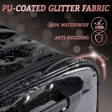 Fanwoli 23" Dance Bag with Garment Rack | Glittering Waterproof Fabric & Upgraded Stable System