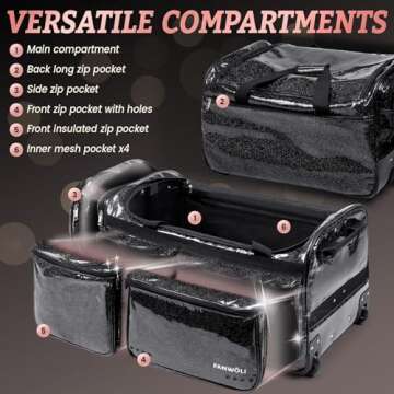 Fanwoli 23" Dance Bag - Glittering Waterproof Design