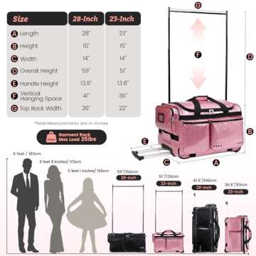 Fanwoli 23" Dance Bag - Glittering Waterproof Design