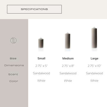 LAWA Ribbed Peak Pillar Candle - Large Beautiful Handmade Pillar Scented Soy Wax Candle Elegant Bubble Aesthetic Candle Housewarming Gift Home Room Shelf Decor Idea White (Large)