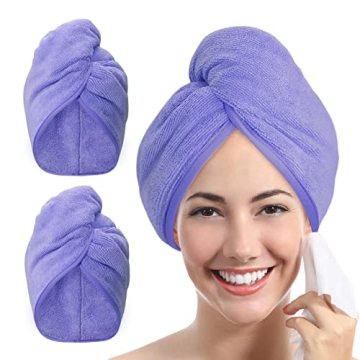 YoulerTex Ultra Plush Microfiber Hair Towel Wraps for Effortless Hair Drying