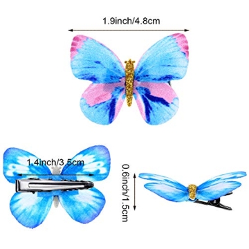 Glitter Butterfly Hair Clips for Teens & Women - 18 Pcs