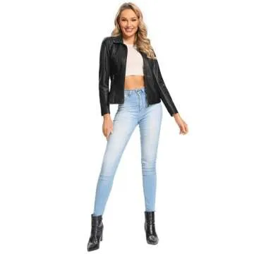 Stylish Plus Size Faux Leather Jacket for Women