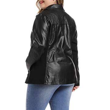 Stylish Plus Size Faux Leather Jacket for Women