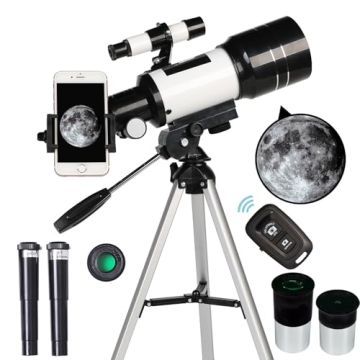 Telescope for Adults & Kids, 70mm Aperture Refractor (15X-150X) Portable Travel Telescope with Phone...