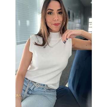 PRETTYGARDEN Stylish Women's Mock Neck Sweater Vest