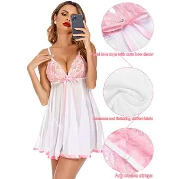 Avidlove Women's Lace Babydoll - Romantic Sleepwear