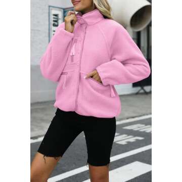 Nirovien Women's Cozy Fleece Jacket with Pockets