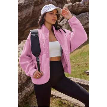 Nirovien Women's Cozy Fleece Jacket with Pockets