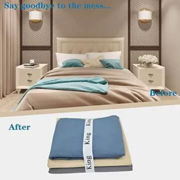 Yermivie 4 Pieces Bed Sheet Organizer Bands, Sheet Organizers and Storage Label Bands, Sheet Label f...