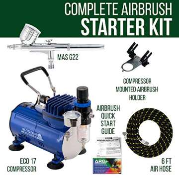 Professional Master Airbrush Multi-Purpose Gravity Feed Airbrushing System Kit - Model G22 Gravity F...