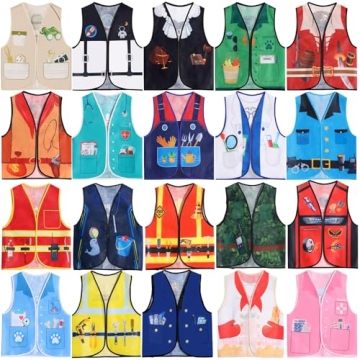 20 PCS Kids Career Dress Up Vests - Role Play Costumes for Endless Fun