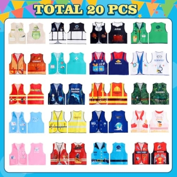Kids Career Dress Up Vests 20 PCS Role Play Costumes