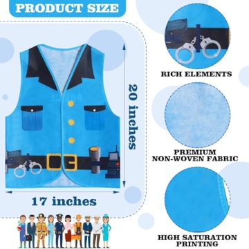 Kids Career Dress Up Vests 20 PCS Role Play Costumes