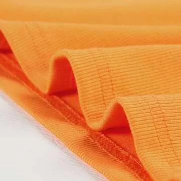 Artfish Women Casual Basic Sleeveless High Neck Rib-Knit Front Racerback Crop Tank Top (01#Orange, XS)