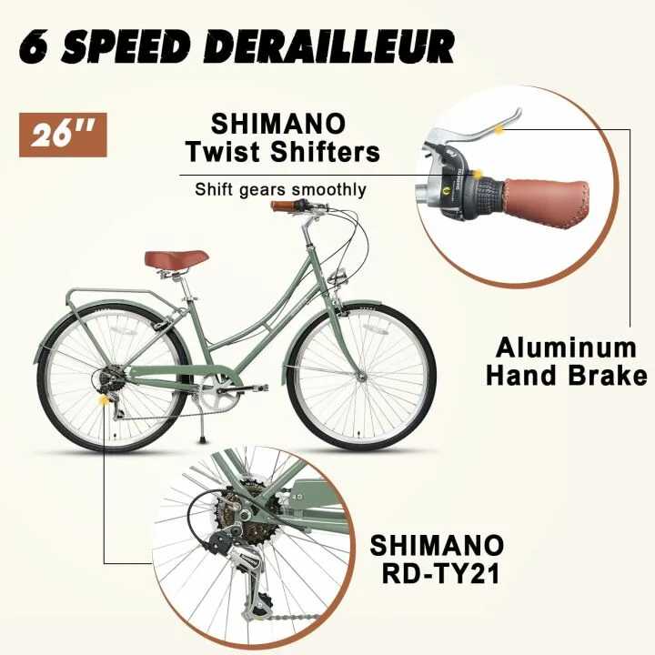 AVASTA 26" Women's Hybrid Bike - Step Through Comfort