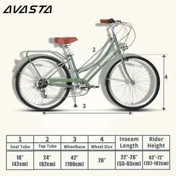 AVASTA 26" Women's Hybrid Bike - Step Through Comfort