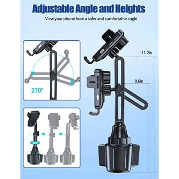 Wireless Car Charger, MOKPR 15W/10W/7.5W Cup Holder Phone Mount, Auto Clamping Fast Charging Car Mount, Air Vent Phone Holder for iPhone 16 15/14/13/12 pro/12/11/XS/X/8, Samsung S23/S22/S10/S9/S8, etc