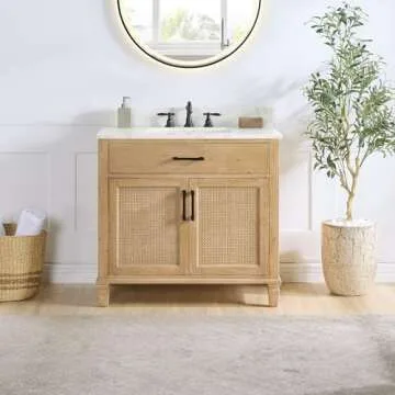 Elegant Altair Design Solana 36" Wood Vanity with Quartz Countertop