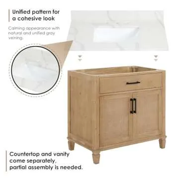 Altair Design Solana 36" Wood Vanity in Weathered Fir Brown