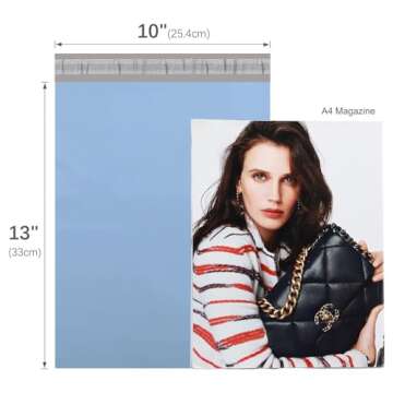 Metronic Poly Mailers 10x13 100 Pcs | Medium Size Shipping Bags for Clothing | Large Poly Mailer Bags, Shipping Envelopes, Mailing Bags for Small Business,Waterproof and Tear-Proof Poly Bags Blue