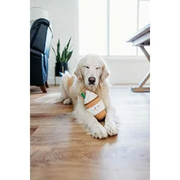 ZippyPaws NomNomz Plush Dog Toy, Stuffed Toy with Round Squeakers and Crinkles, Cute Food Character, Puppaccino